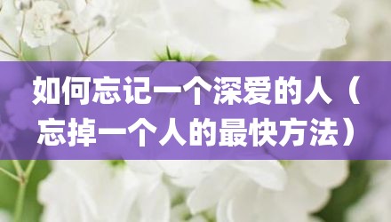 如何忘记一个深爱的人（忘掉一个人的最快方法）