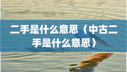 二手是什么意思(中古二手是什么意思)
