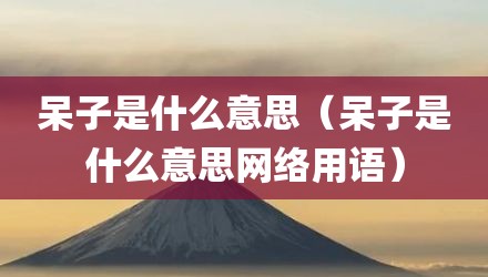 呆子是什么意思（呆子是什么意思网络用语）