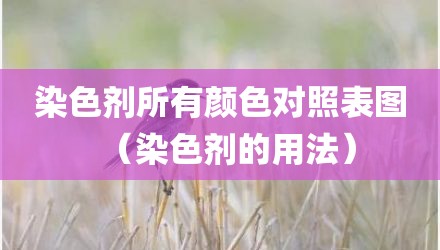 染色剂所有颜色对照表图（染色剂的用法）