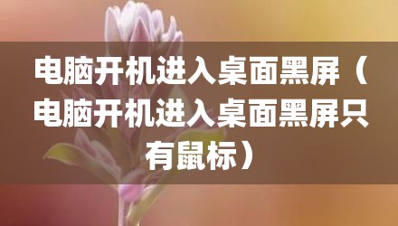 电脑开机进入桌面黑屏（电脑开机进入桌面黑屏只有鼠标）