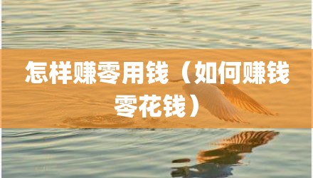 怎样赚零用钱(如何赚钱零花钱)