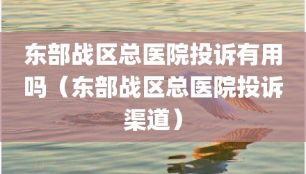 东部战区总医院投诉有用吗（东部战区总医院投诉渠道）