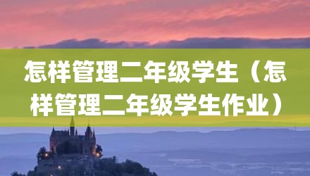 怎样管理二年级学生（怎样管理二年级学生作业）