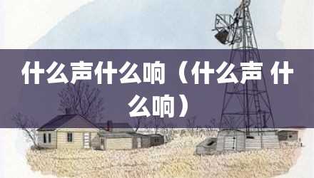 什么声什么响(什么声 什么响)