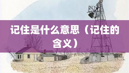 记住是什么意思（记住的含义）