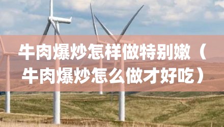 牛肉爆炒怎样做特别嫩（牛肉爆炒怎么做才好吃）