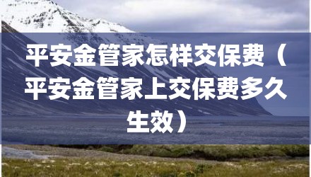 平安金管家怎样交保费（平安金管家上交保费多久生效）