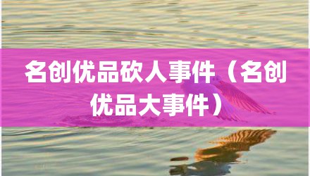 名创优品砍人事件（名创优品大事件）