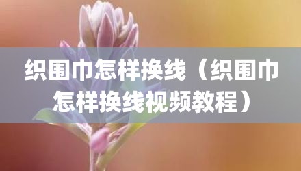 织围巾怎样换线（织围巾怎样换线视频教程）