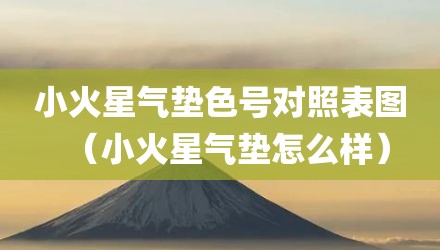 小火星气垫色号对照表图（小火星气垫怎么样）