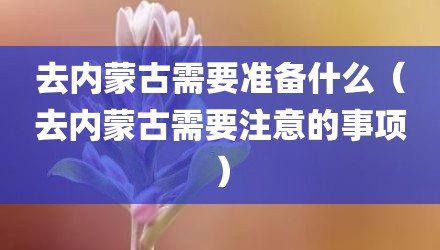 去内蒙古需要准备什么（去内蒙古需要注意的事项）