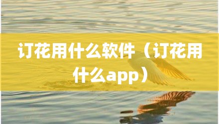 订花用什么软件（订花用什么app）