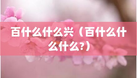 百什么什么兴（百什么什么什么?）
