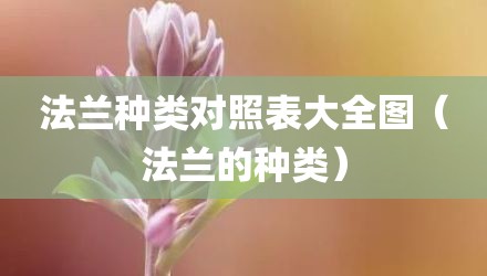 法兰种类对照表大全图（法兰的种类）