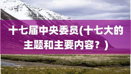十七届中央委员(十七大的主题和主要内容？)