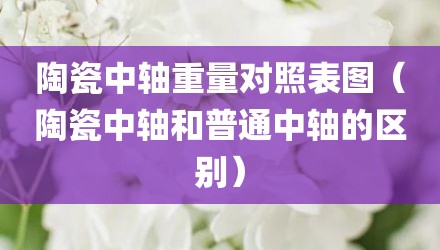 陶瓷中轴重量对照表图（陶瓷中轴和普通中轴的区别）