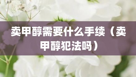 卖甲醇需要什么手续（卖甲醇犯法吗）