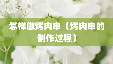 怎样做烤肉串（烤肉串的制作过程）