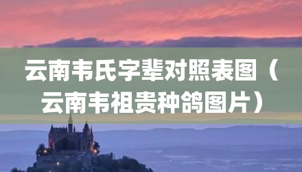 云南韦氏字辈对照表图（云南韦祖贵种鸽图片）