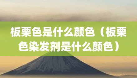 板栗色是什么颜色（板栗色染发剂是什么颜色）