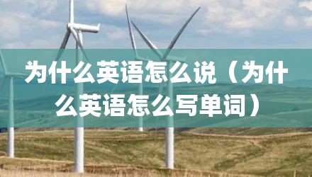 为什么英语怎么说（为什么英语怎么写单词）