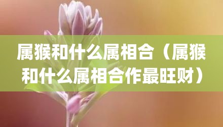 属猴和什么属相合（属猴和什么属相合作最旺财）