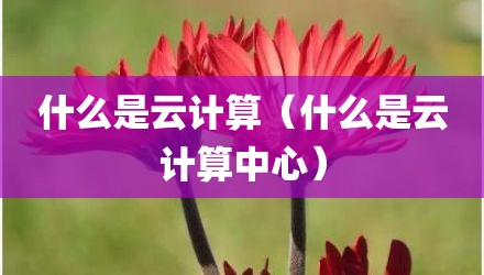 什么是云计算（什么是云计算中心）