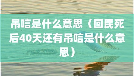 吊唁是什么意思（回民死后40天还有吊唁是什么意思）