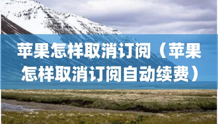 苹果怎样取消订阅（苹果怎样取消订阅自动续费）