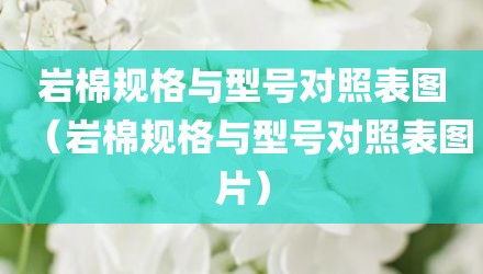 岩棉规格与型号对照表图（岩棉规格与型号对照表图片）