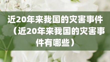 近20年来我国的灾害事件（近20年来我国的灾害事件有哪些）