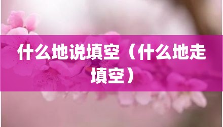什么地说填空（什么地走填空）
