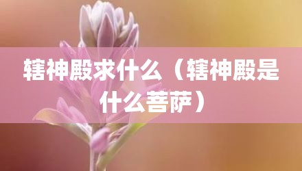 辖神殿求什么（辖神殿是什么菩萨）