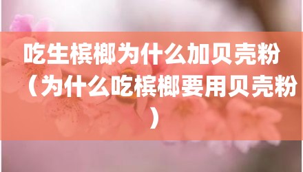 吃生槟榔为什么加贝壳粉（为什么吃槟榔要用贝壳粉）