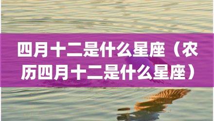 四月十二是什么星座（农历四月十二是什么星座）
