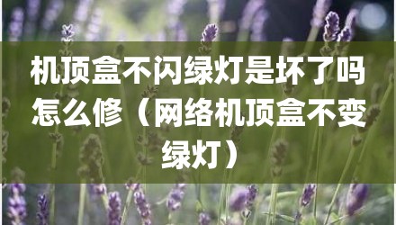 机顶盒不闪绿灯是坏了吗怎么修(网络机顶盒不变绿灯)
