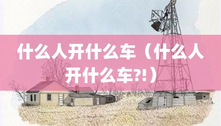 什么人开什么车(什么人开什么车?!)