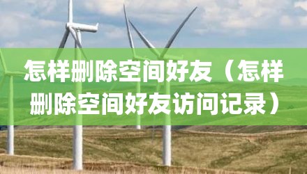 怎样删除空间好友（怎样删除空间好友访问记录）