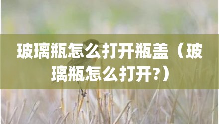 玻璃瓶怎么打开瓶盖（玻璃瓶怎么打开?）