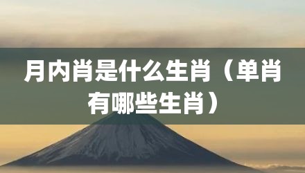 月内肖是什么生肖（单肖有哪些生肖）