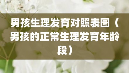 男孩生理发育对照表图（男孩的正常生理发育年龄段）