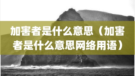 加害者是什么意思（加害者是什么意思网络用语）