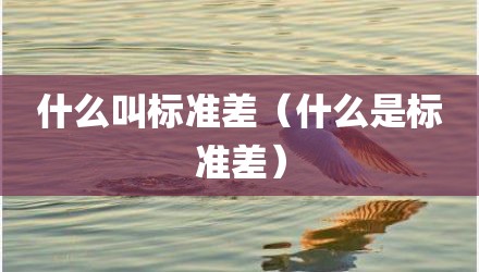 什么叫标准差（什么是标准差）