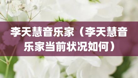 李天慧音乐家（李天慧音乐家当前状况如何）