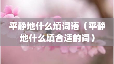平静地什么填词语（平静地什么填合适的词）