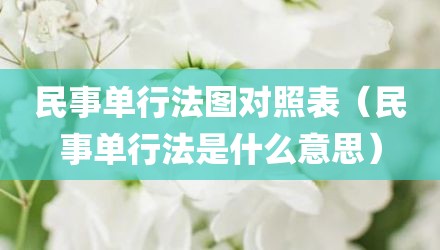 民事单行法图对照表（民事单行法是什么意思）