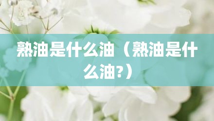 熟油是什么油（熟油是什么油?）