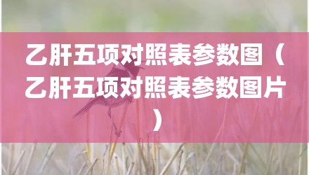 乙肝五项对照表参数图（乙肝五项对照表参数图片）