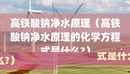 高铁酸钠净水原理（高铁酸钠净水原理的化学方程式是什么?）
